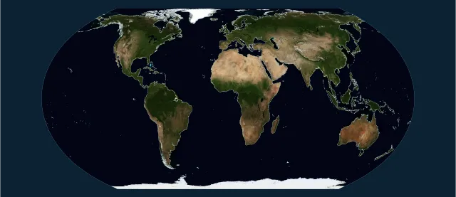 Vue satellite en projection Equal Earth