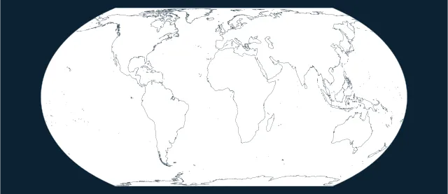 Carte vierge des continents en projection Equal Earth