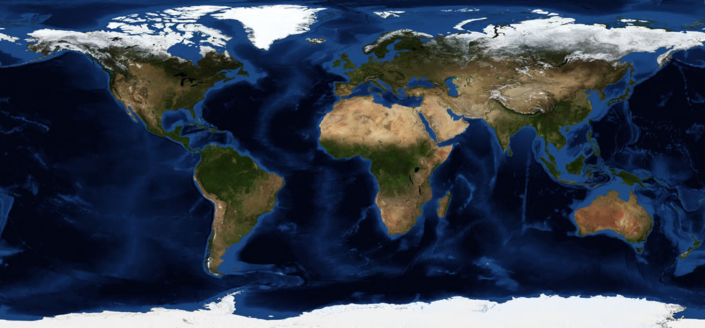 Carte Géographique du Monde : Reliefs et Caractéristiques Physiques