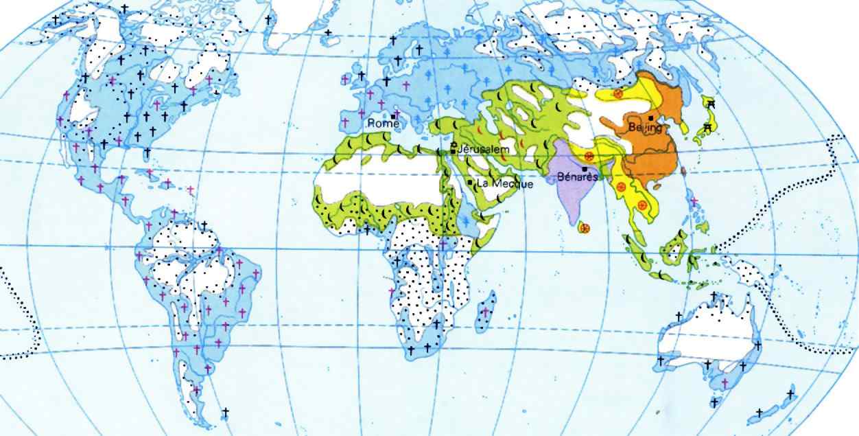 Carte Interactive des Religions dans le Monde