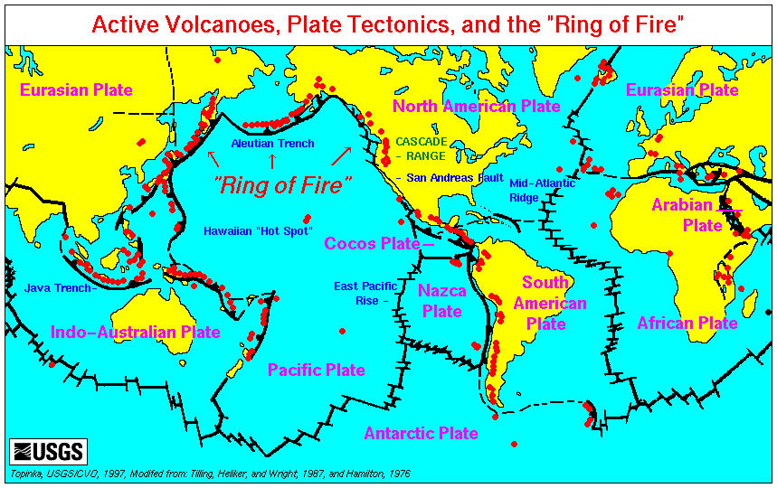 Carte Géologique des Volcans Terrestres