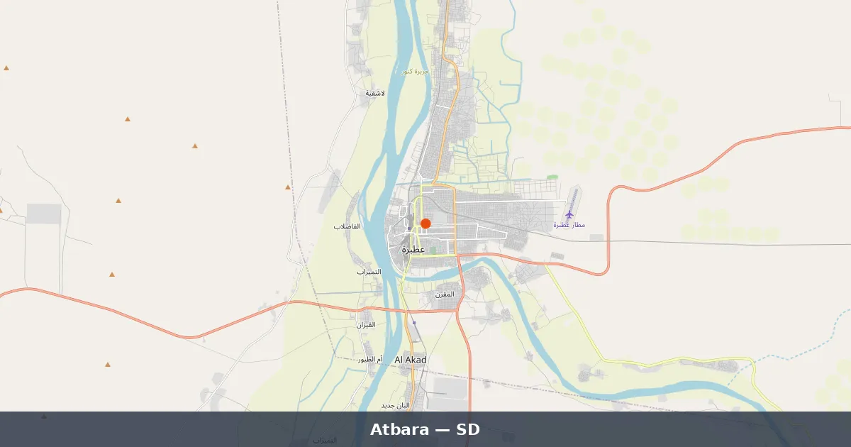 Atbara - Guide complet Soudan | Carte du Monde