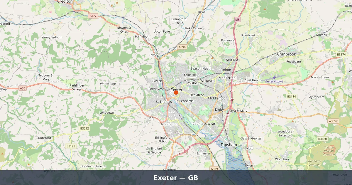Exeter - Guide complet Royaume-Uni | Carte du Monde