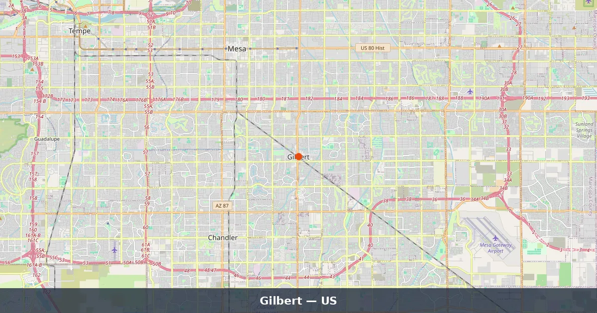 Gilbert - Guide complet États-Unis | Carte du Monde