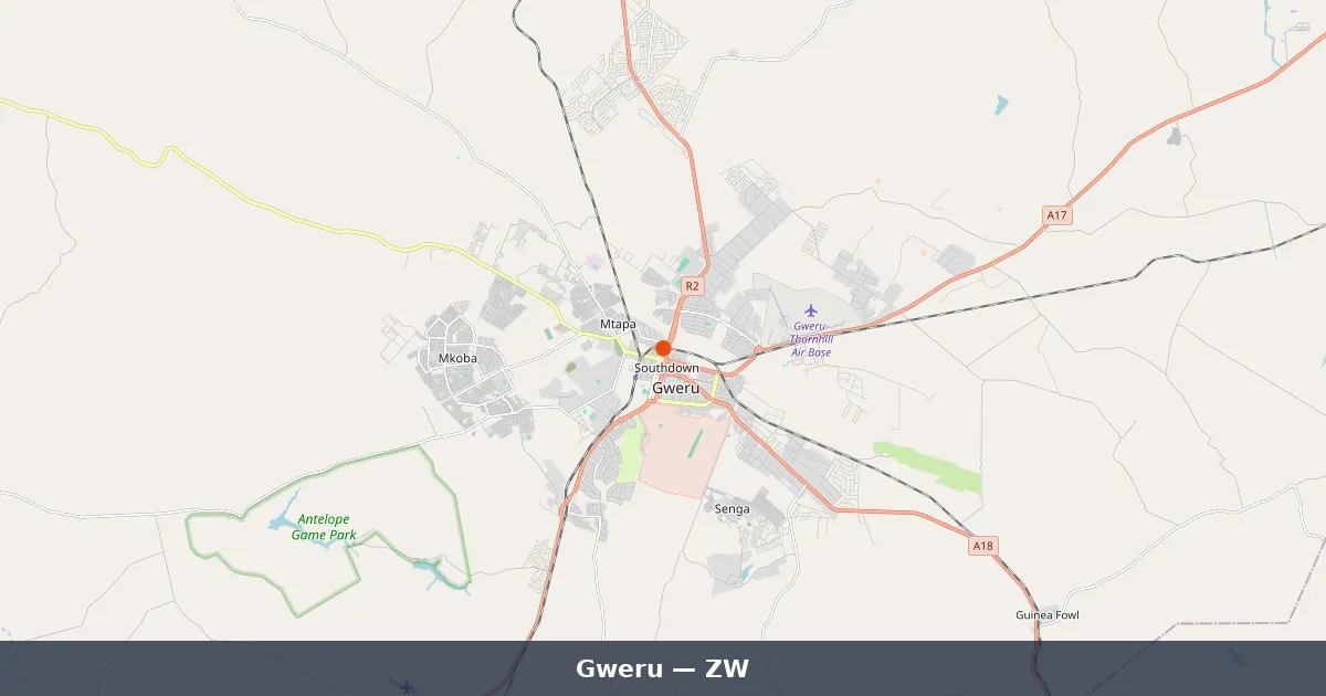 Gweru - Guide complet Zimbabwe | Carte du Monde
