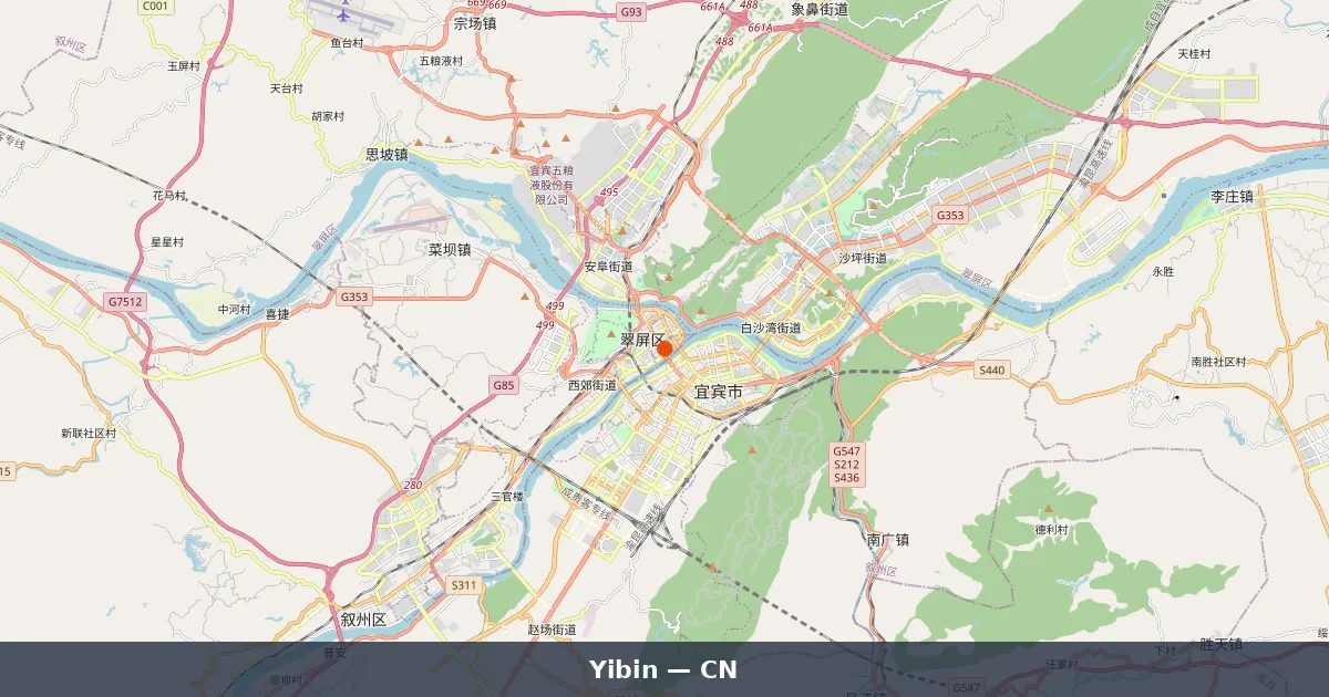 Ibin Map Yibin - Guide complet Chine | Carte du Monde