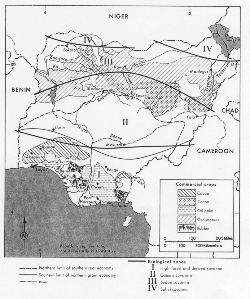 Ancienne carte Nigeria