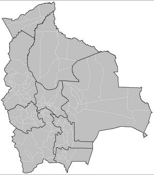 Carte noir et blanc Bolivie