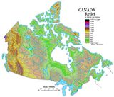 Carte relief Canada