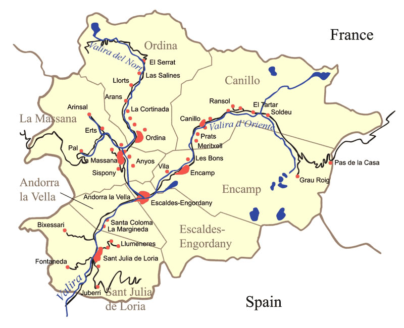 Carte Andorre