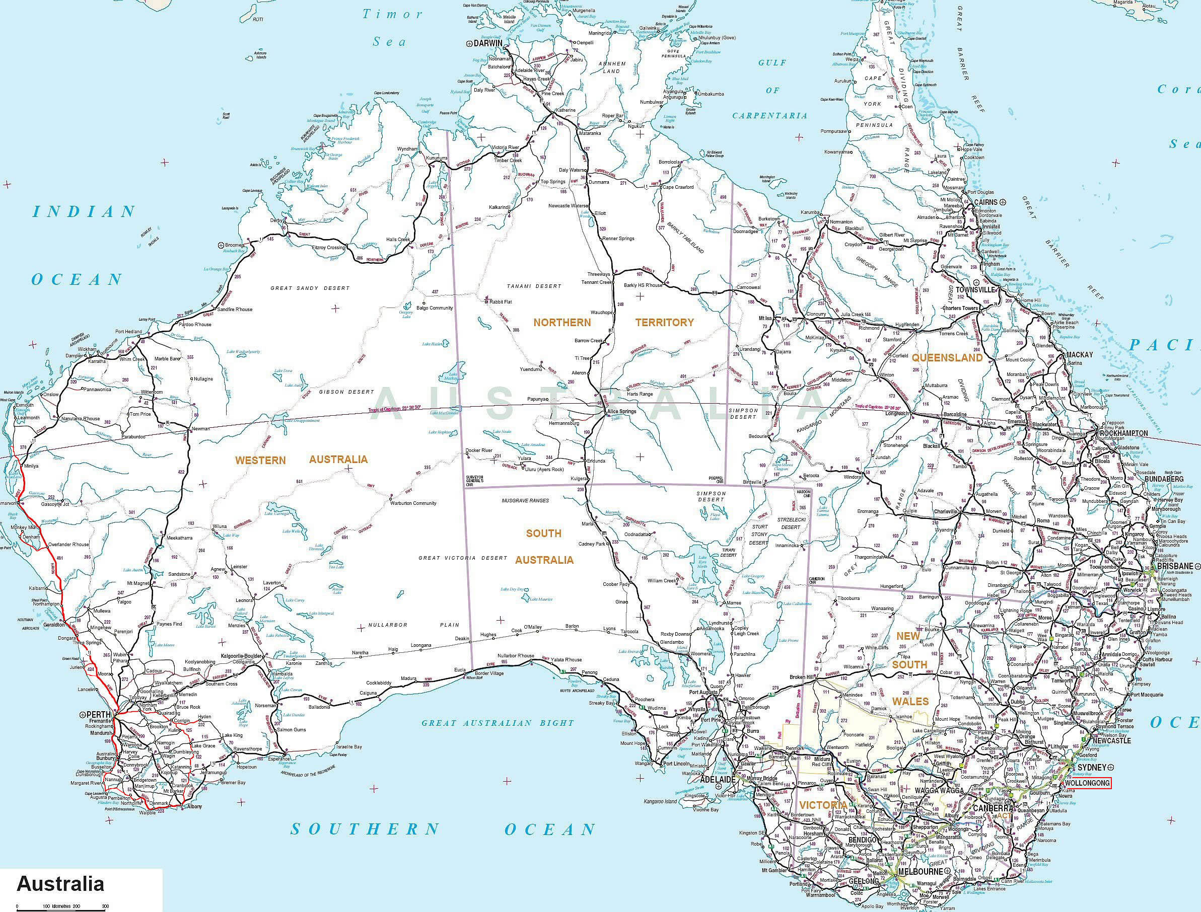 Carte Australie