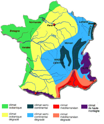 Carte climat France