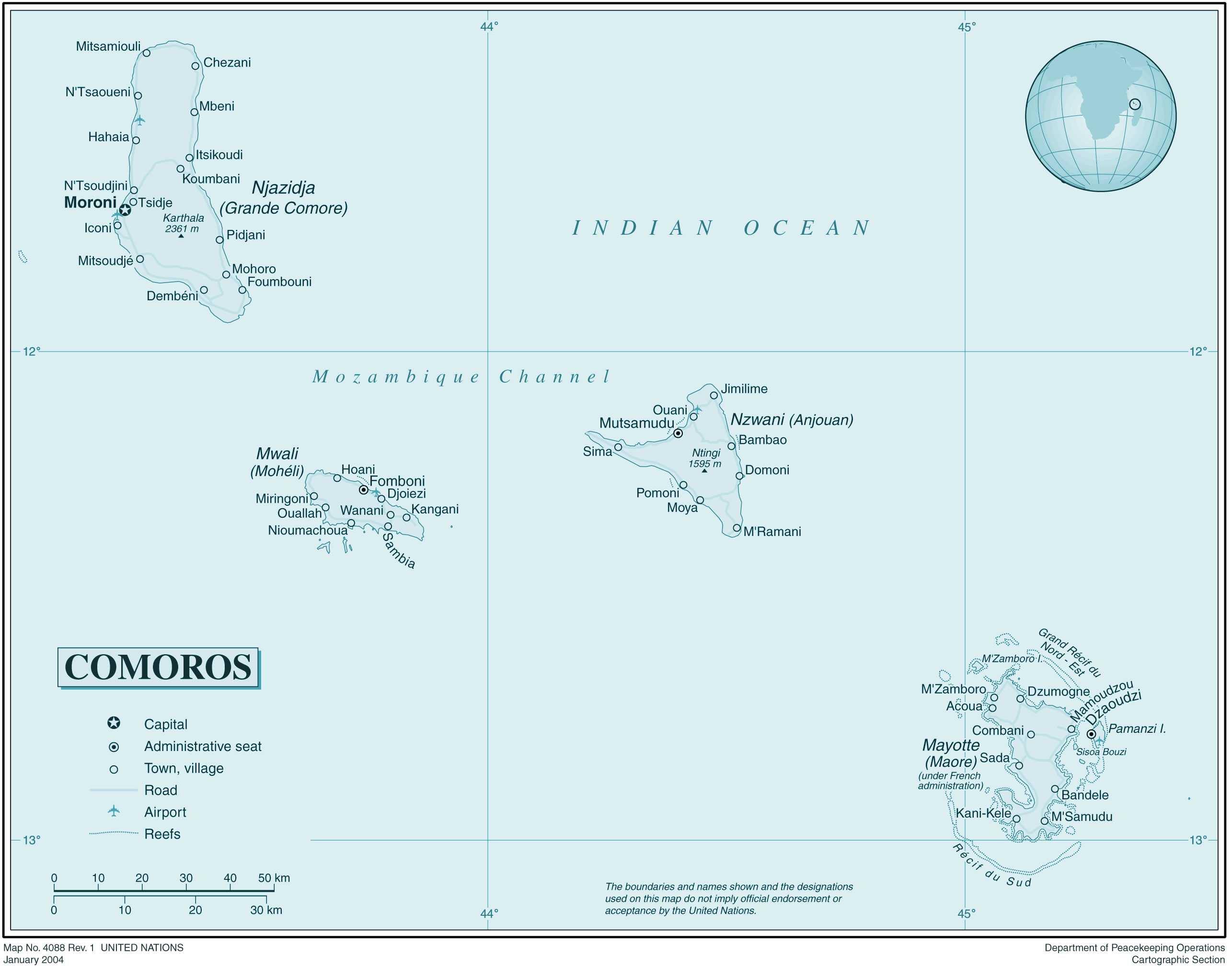 Carte Comores