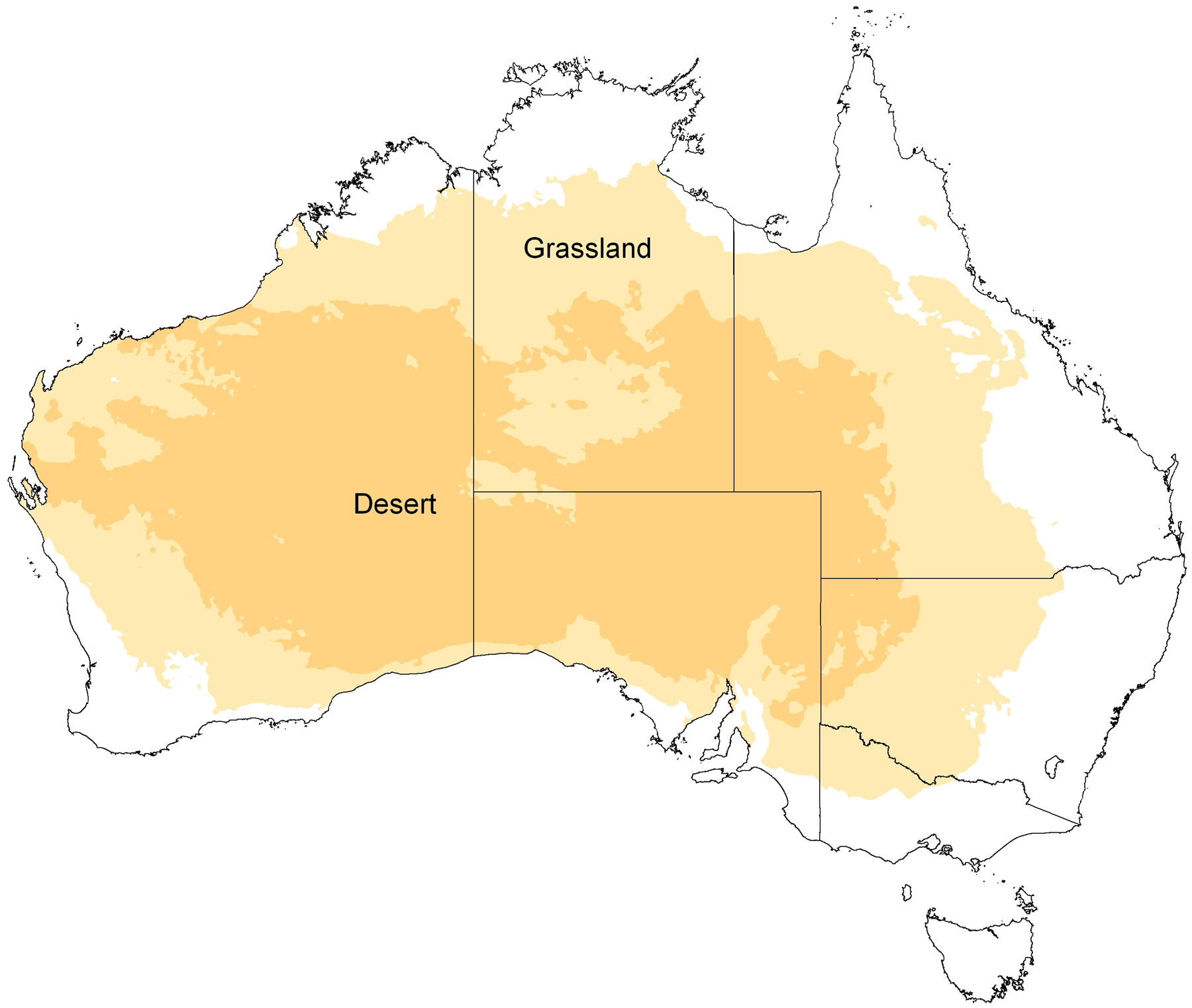 Carte desert Australie