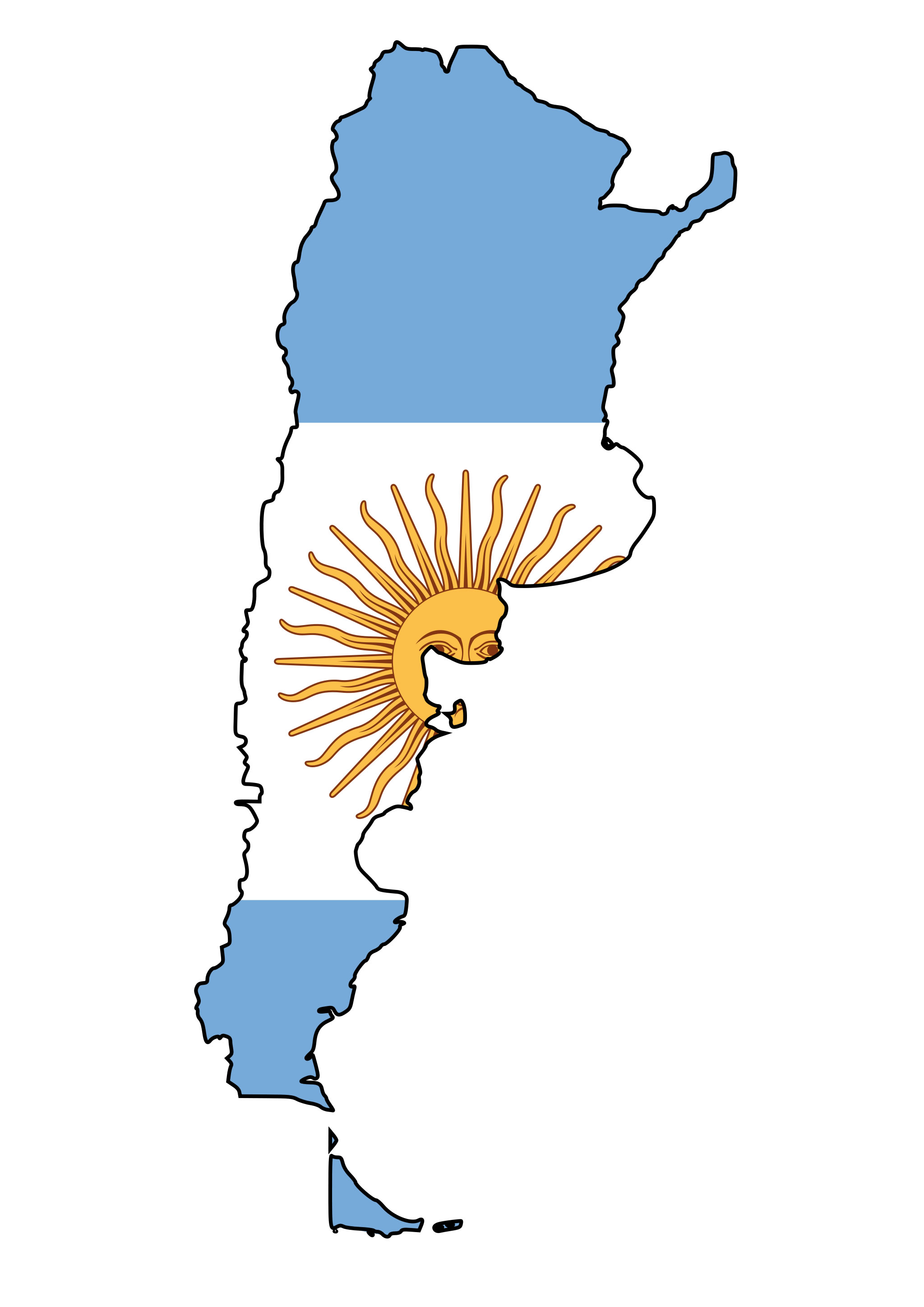 Carte drapeaux Argentine