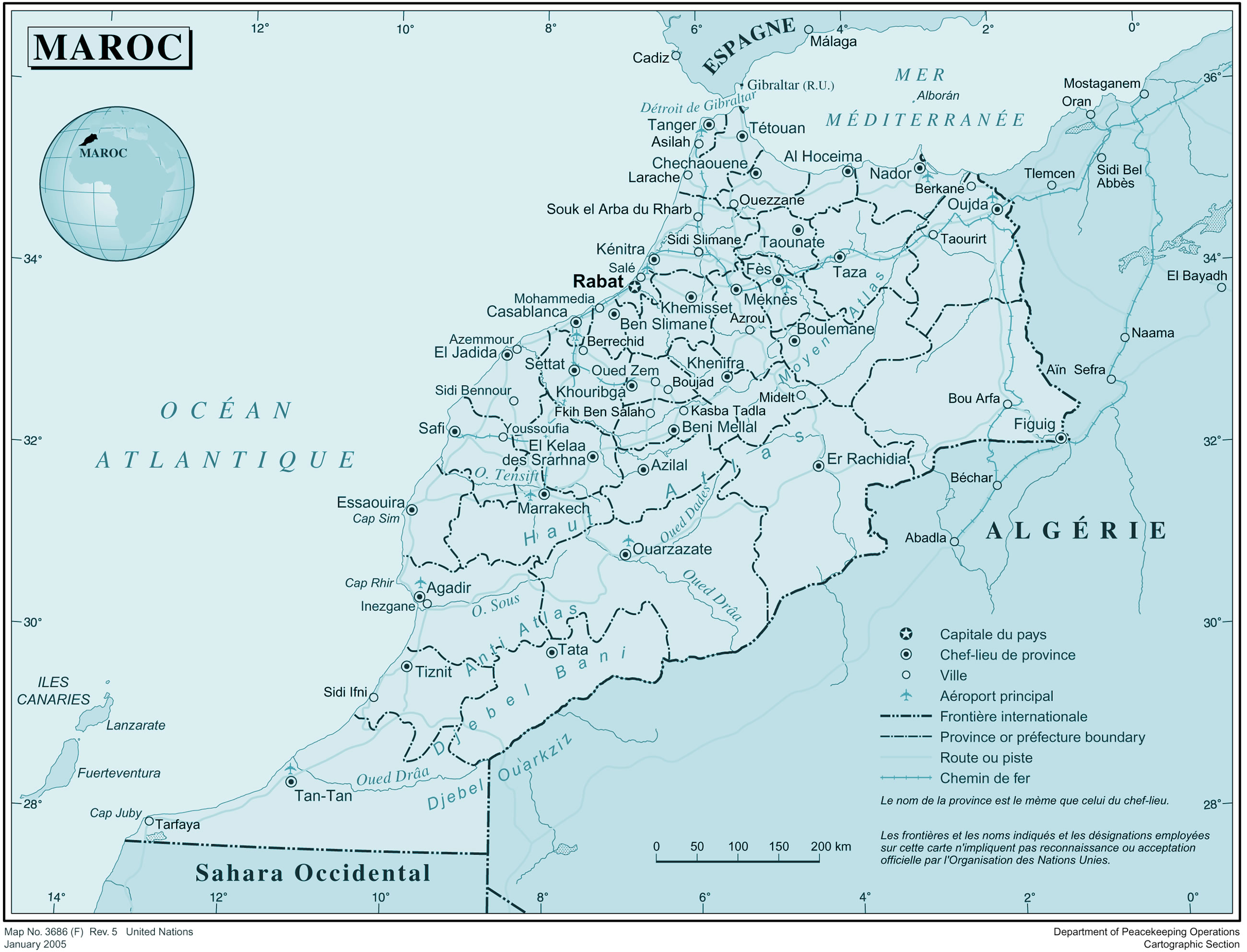Carte du Maroc Français