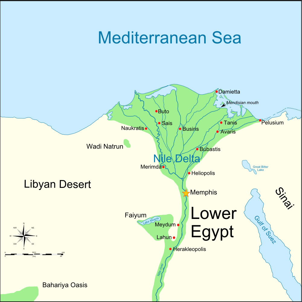 Carte Égypte inferieure