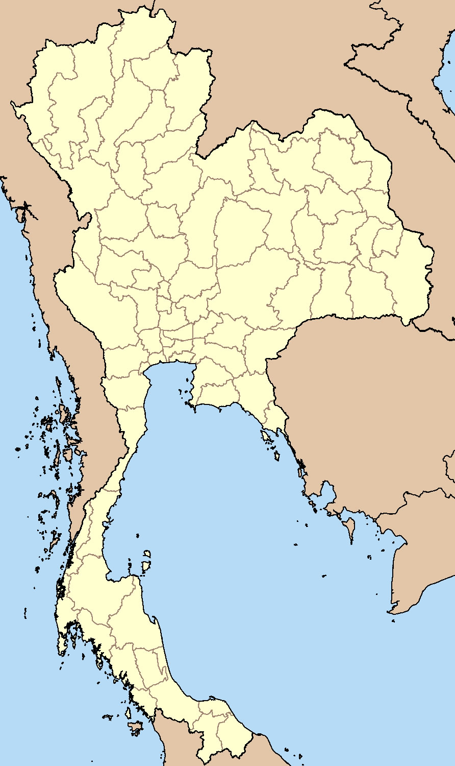 Carte frontières Thaïlande