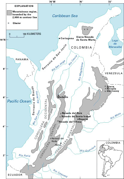 Carte géologique Colombie