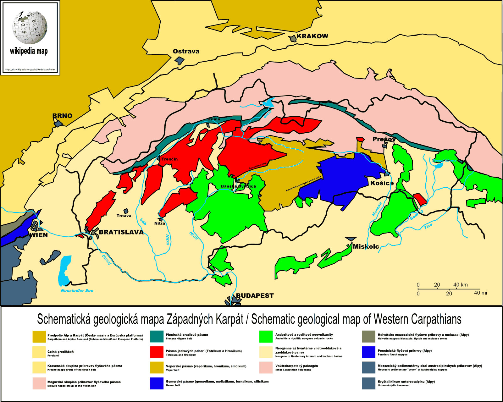 Carte géologique Slovaquie