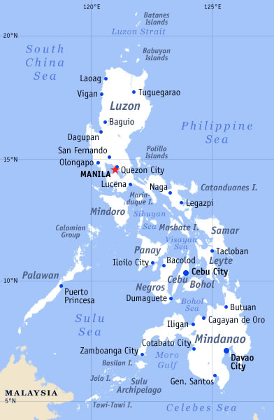 Carte grande villes Philippines