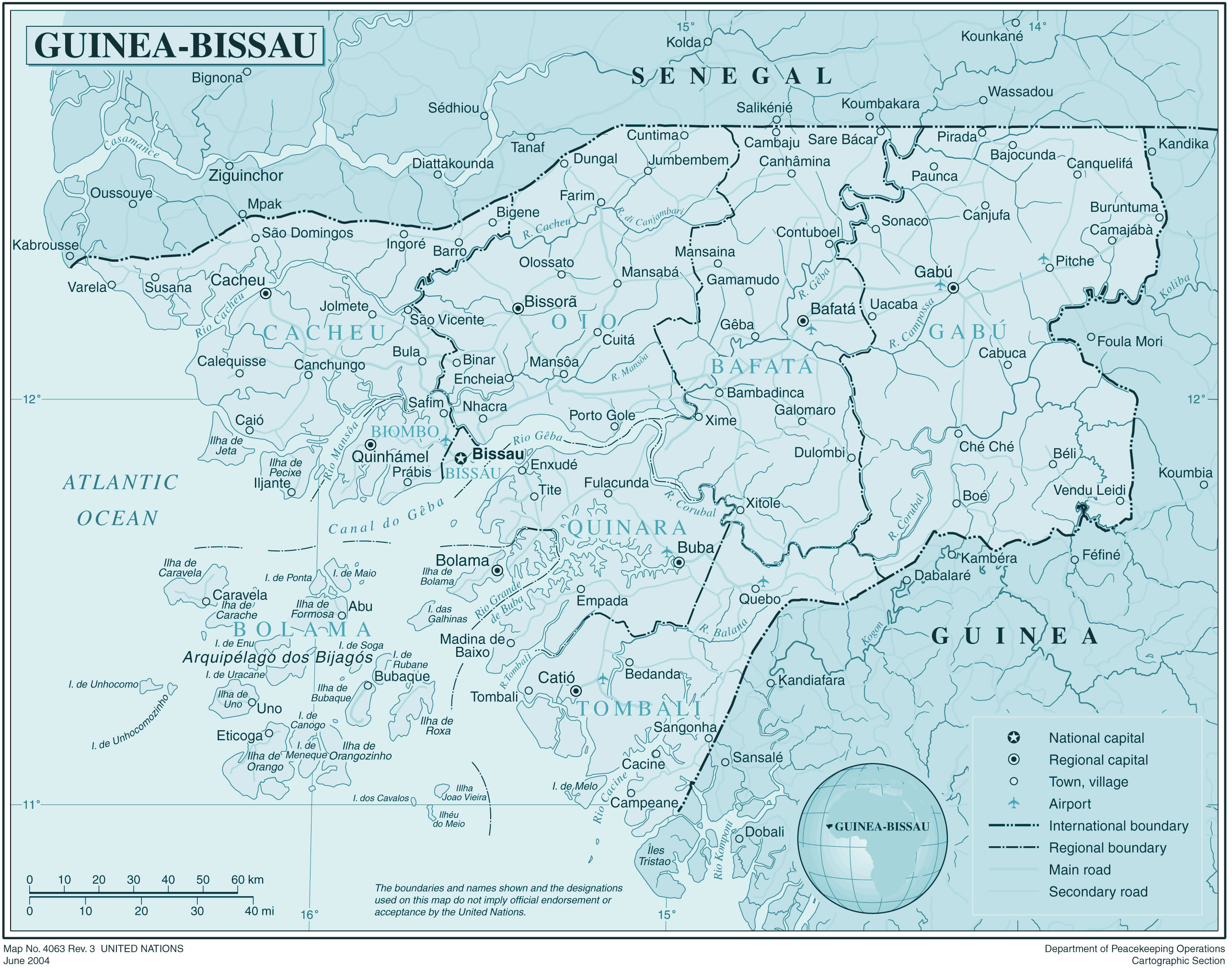 Carte Guinée-Bissau
