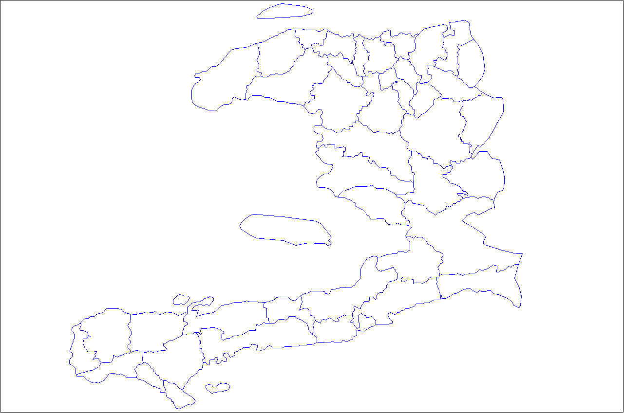 Carte Haïti vierge régions