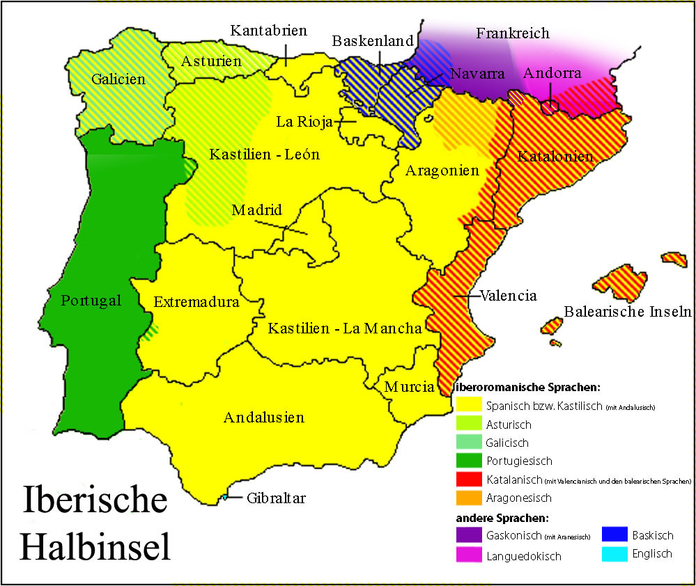 Carte des langues Portugal