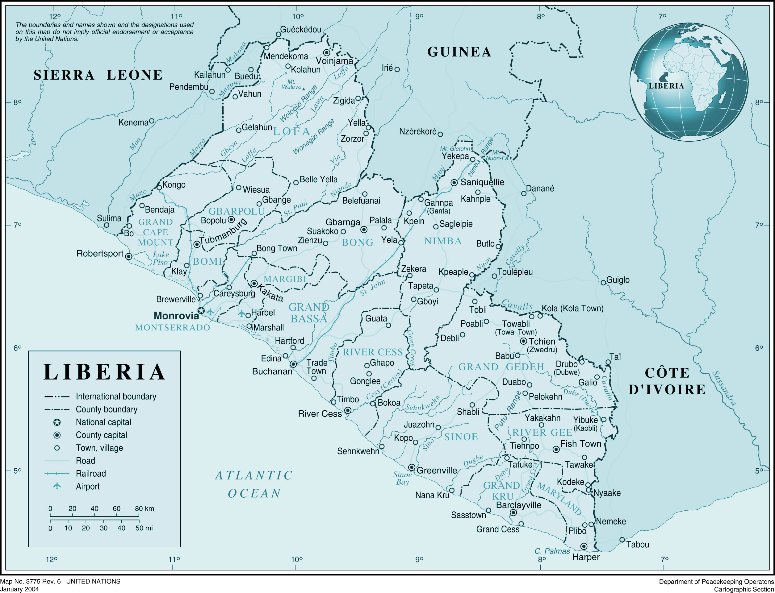 Carte Libéria