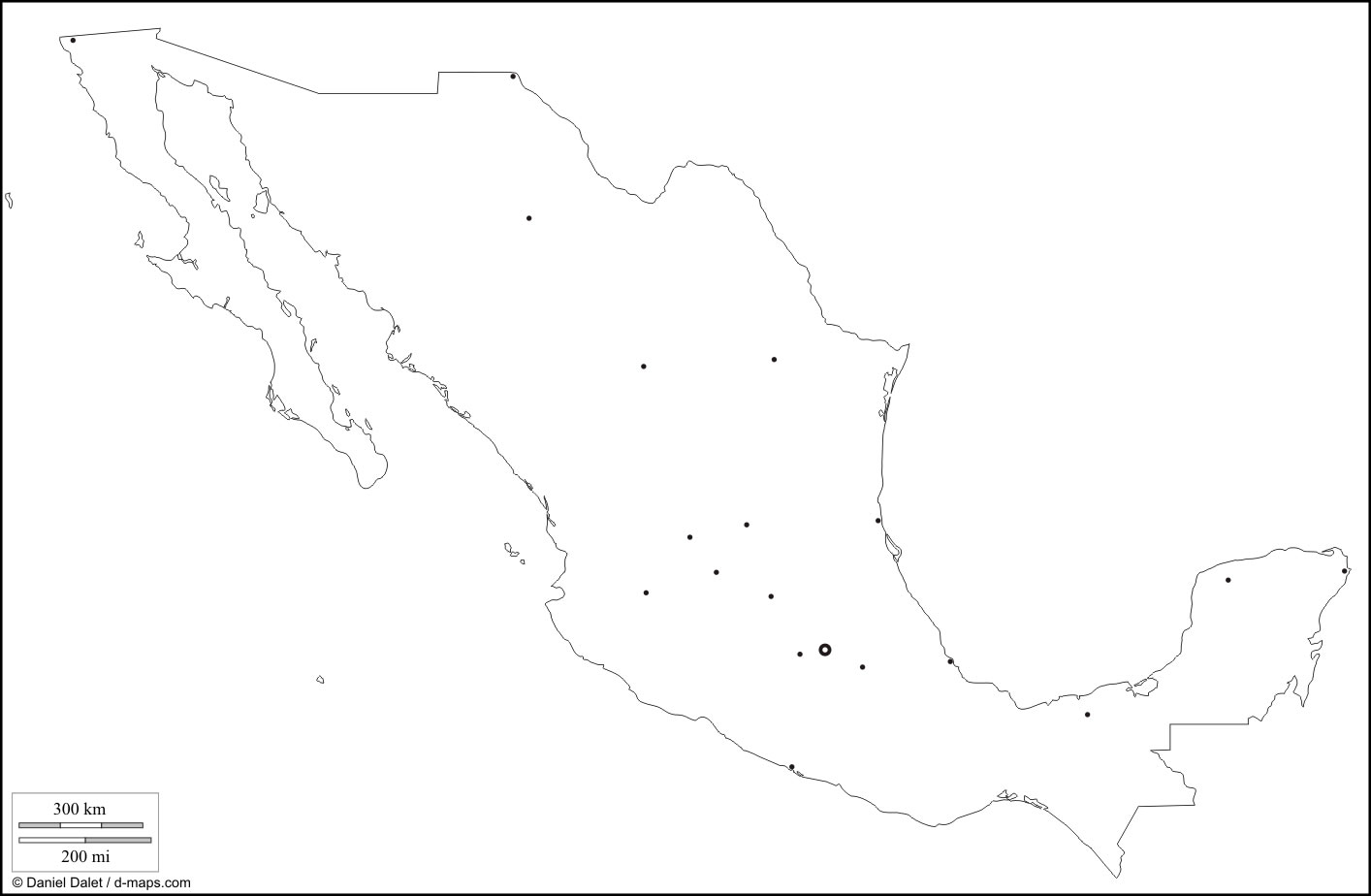 Carte Mexique vierge