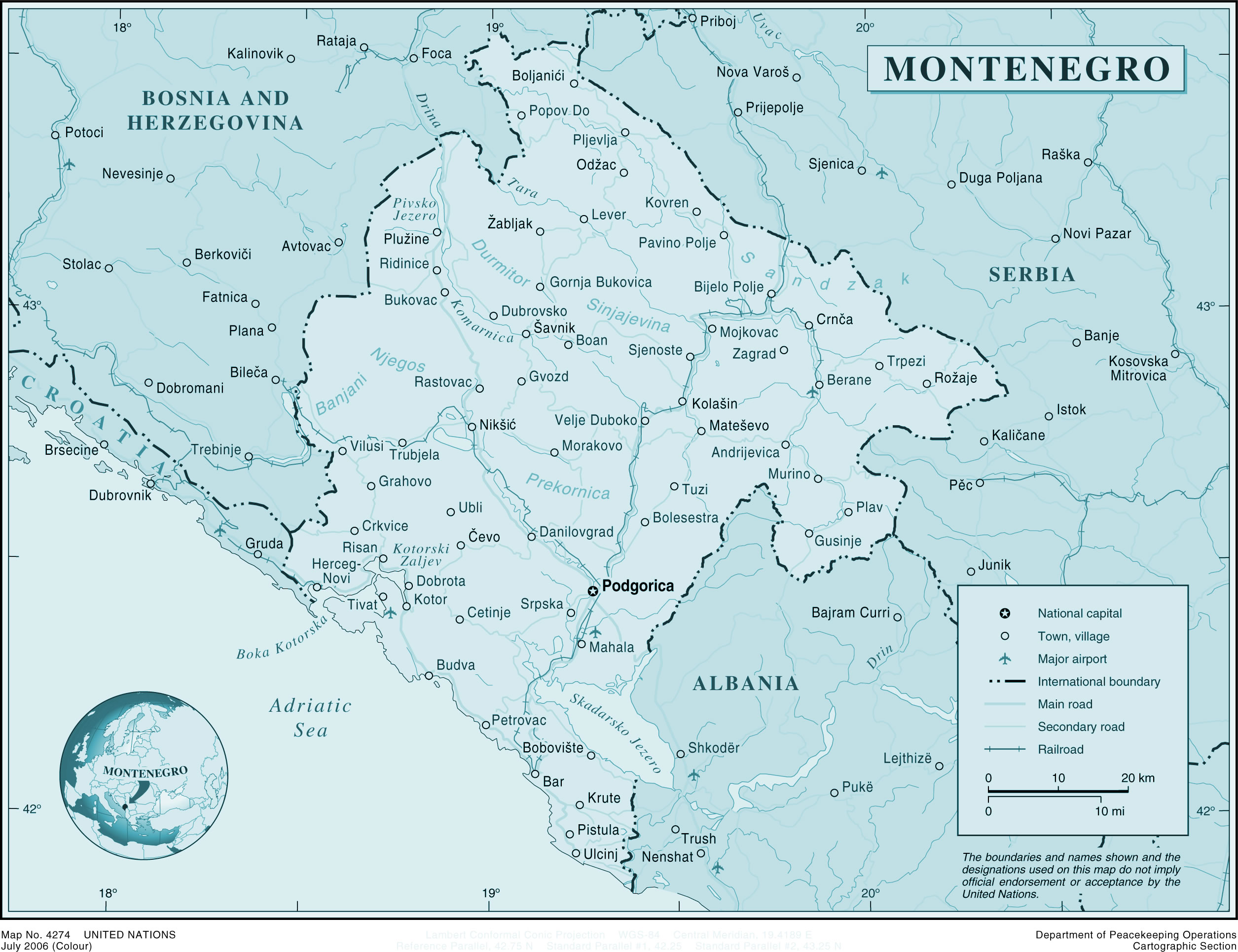 Carte Monténégro