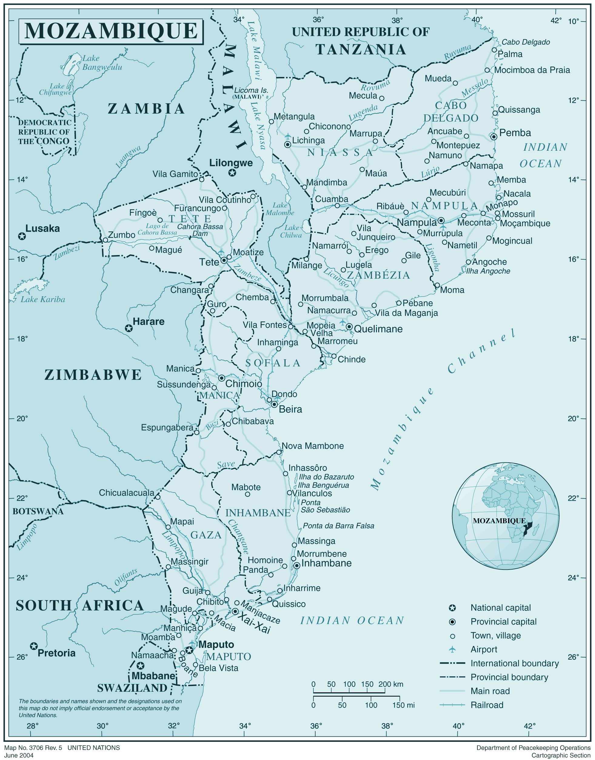 Carte Mozambique