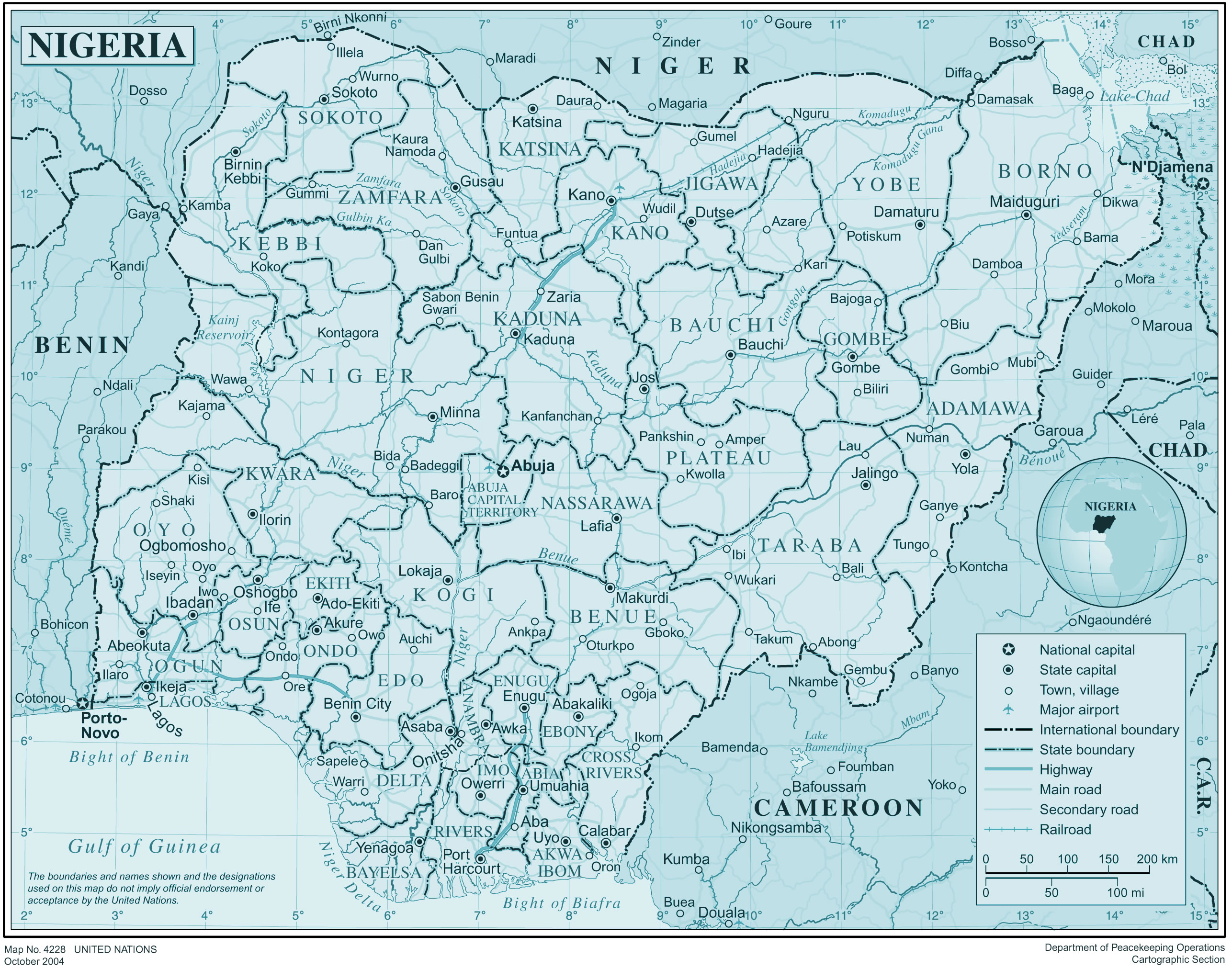 Carte Nigeria