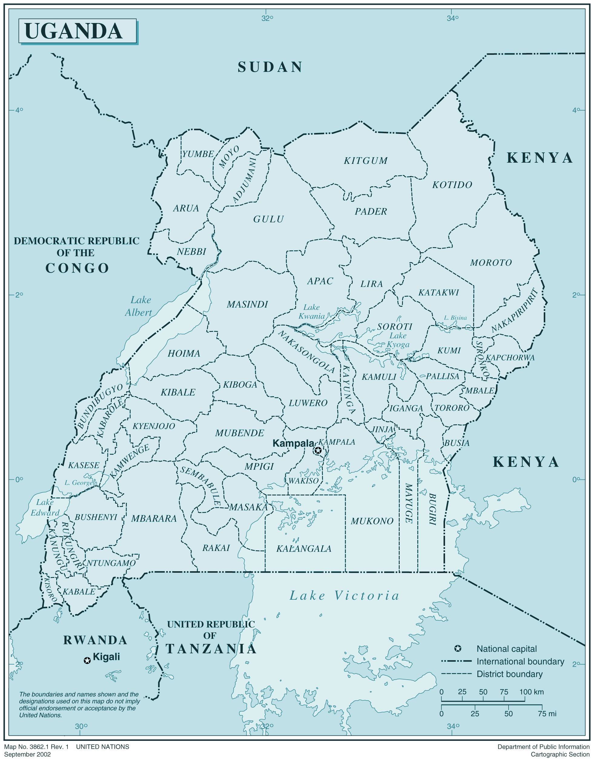 Carte Ouganda