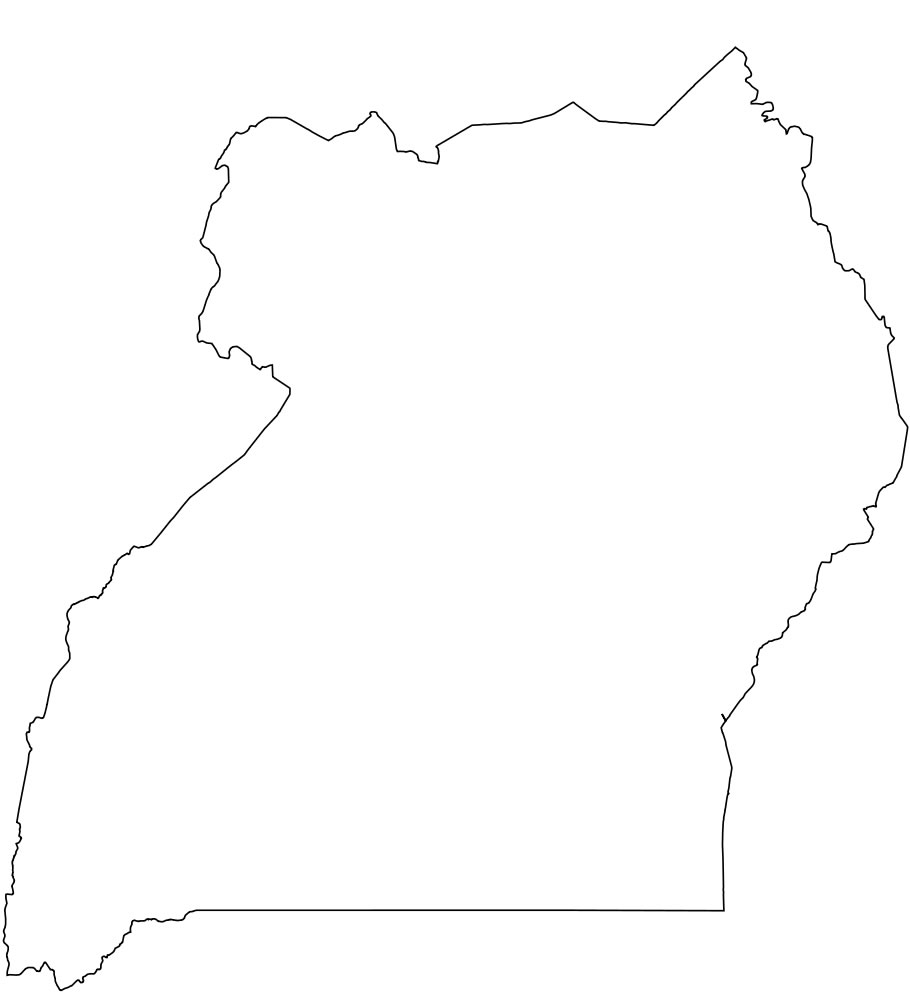Carte Ouganda vierge
