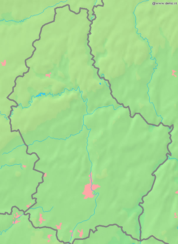 Carte physique Luxembourg