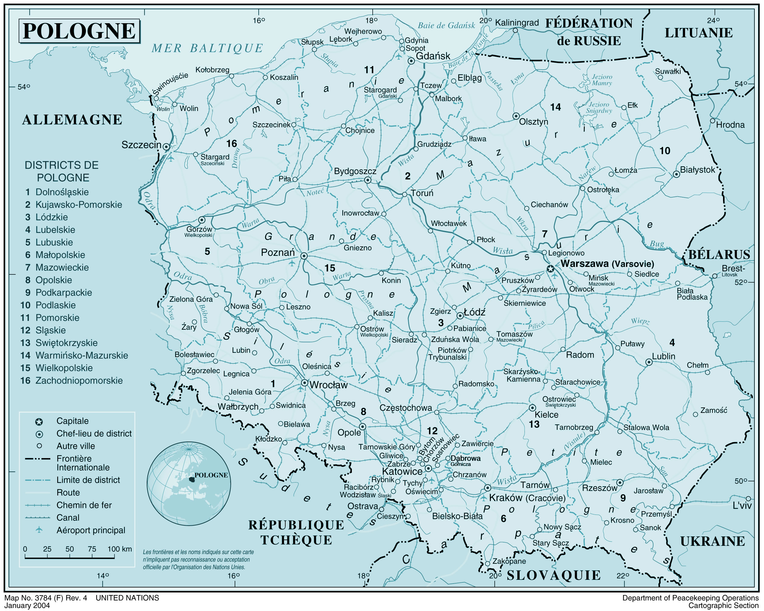 Carte Pologne