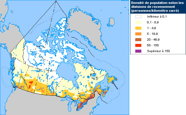 Carte population Canada