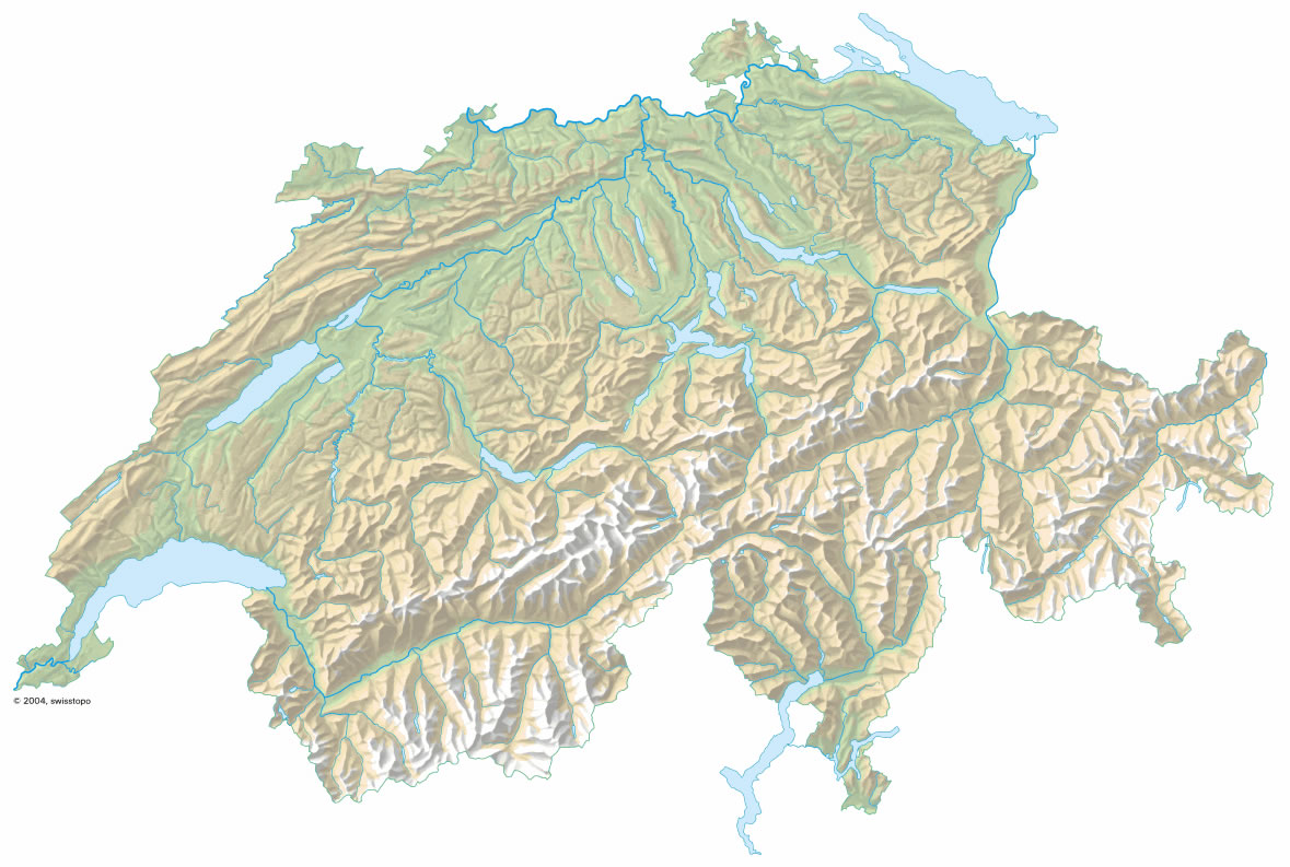 Carte relief Suisse