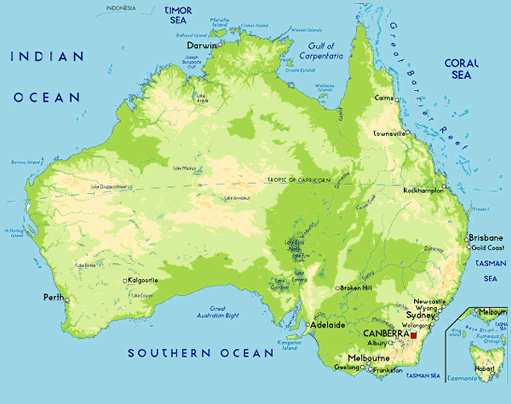 Carte rivières Australie