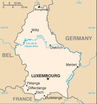 Carte rivières Luxembourg
