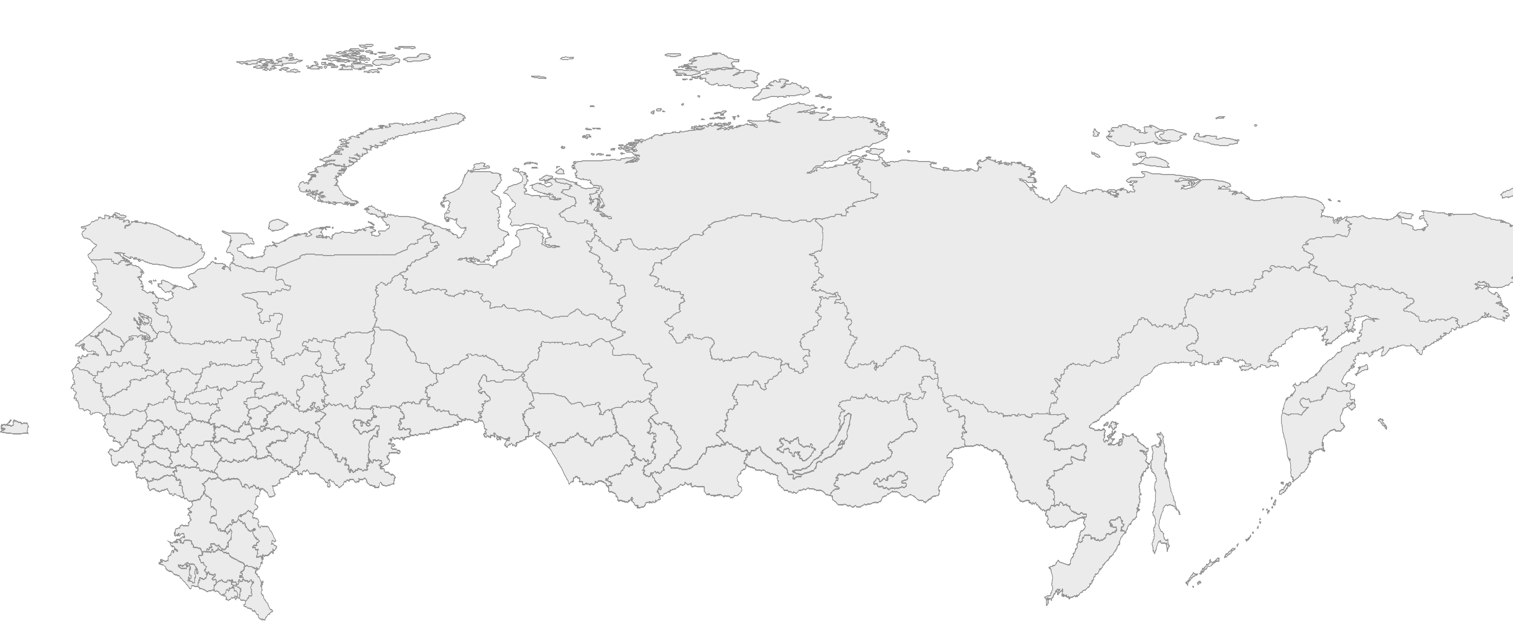 Carte Russie vierge régions
