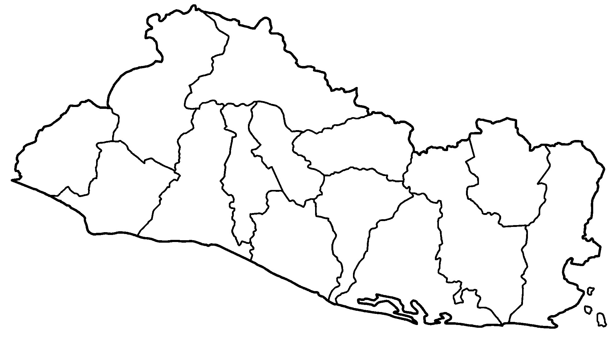 Carte Salvador vierge régions