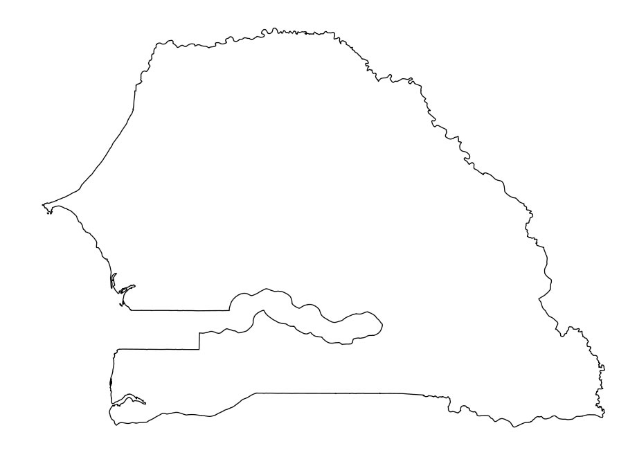 Carte Sénégal vierge