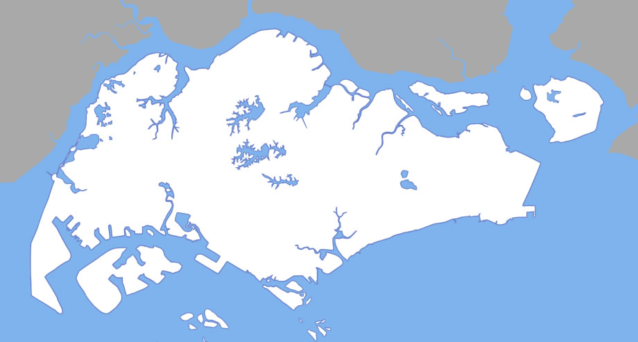 Carte Singapour vierge