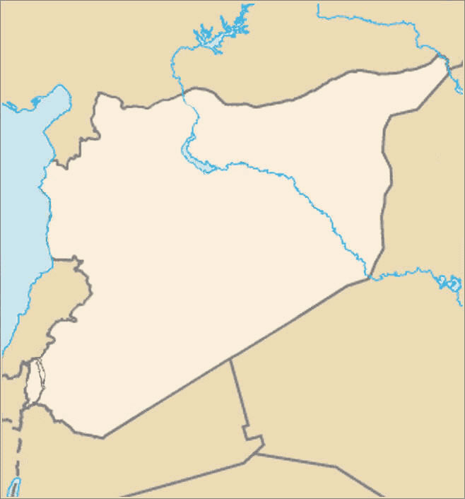 Carte Syrie vierge couleur