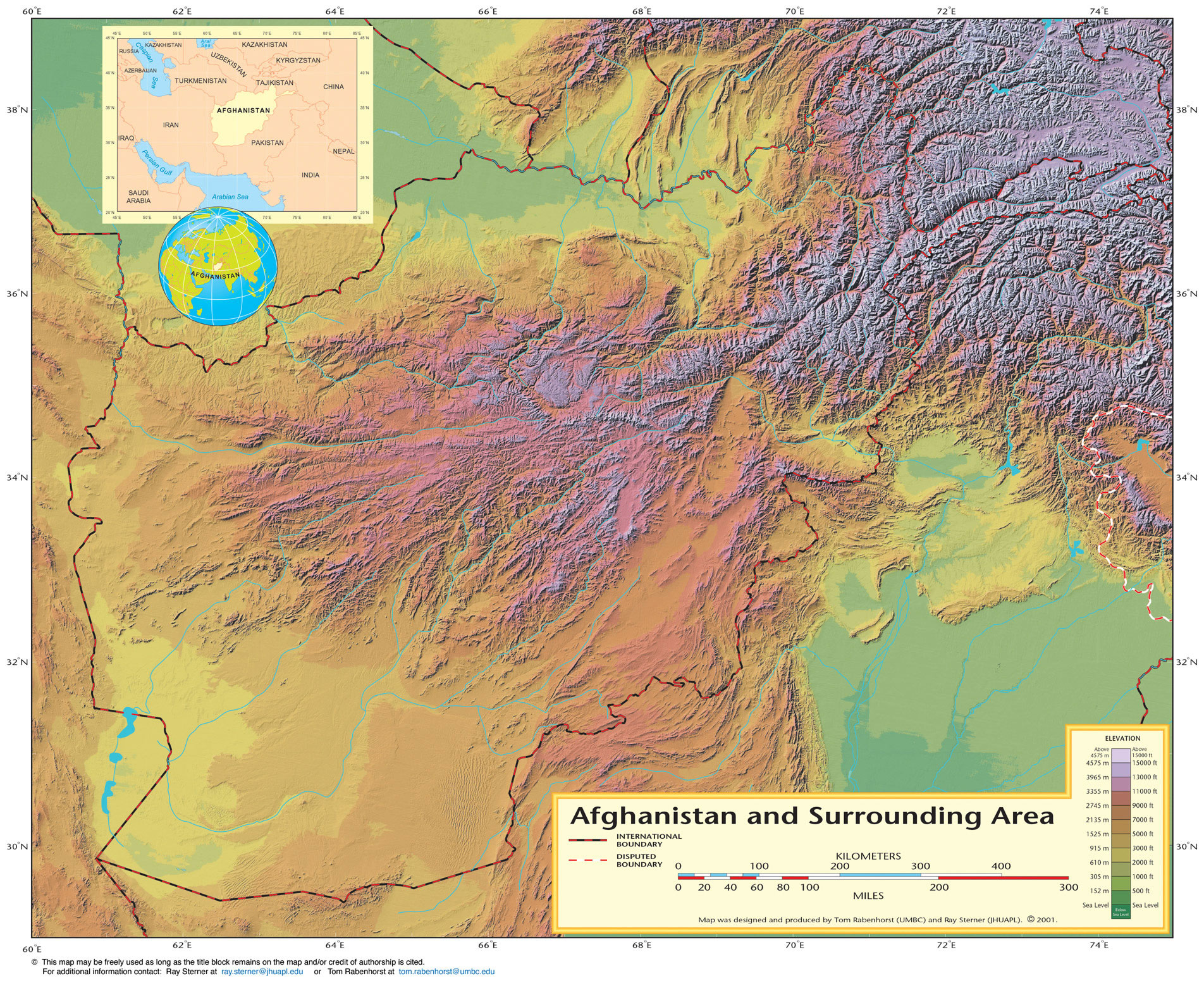 Carte topographique Afghanistan