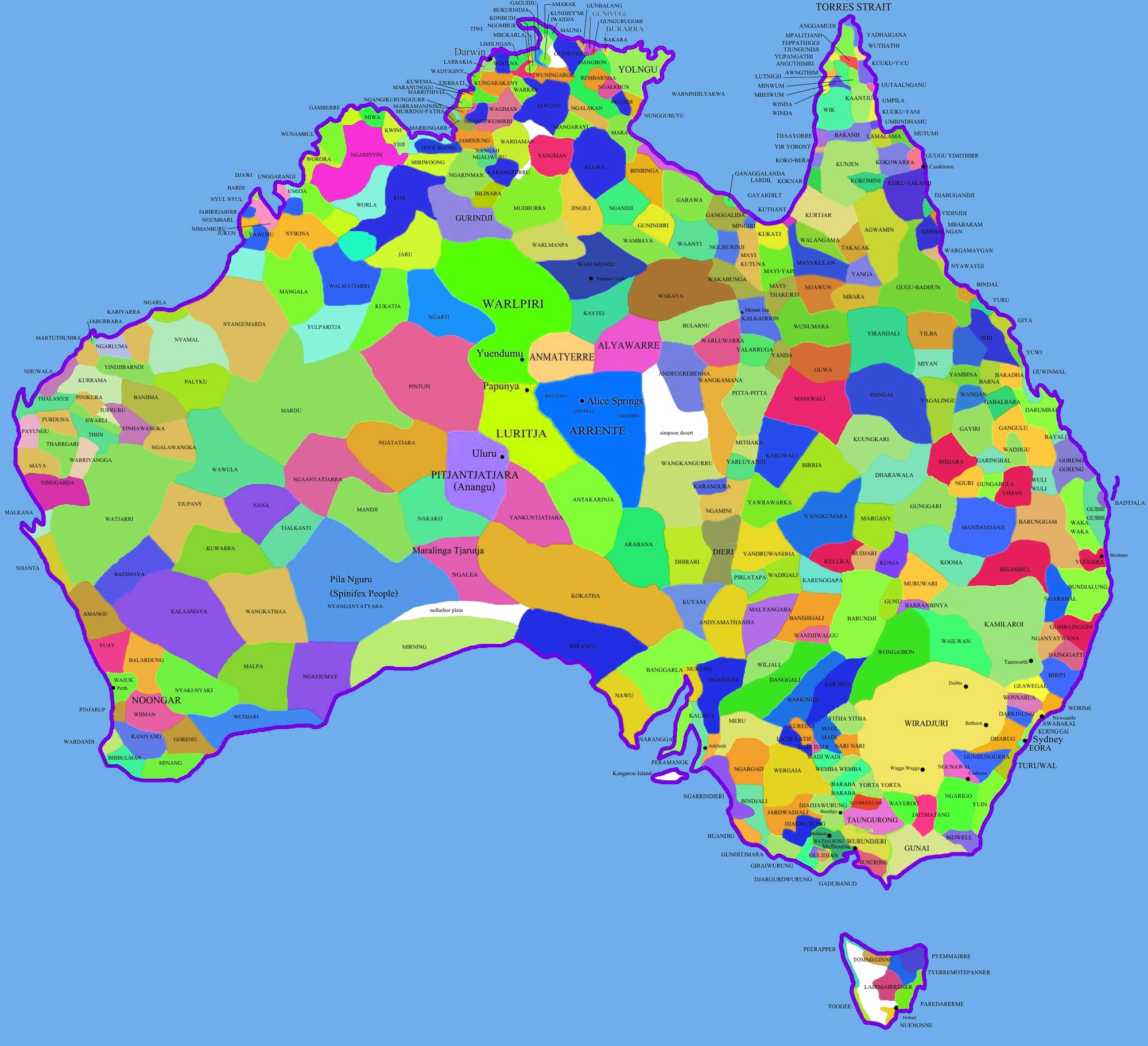 Carte des villes Australie
