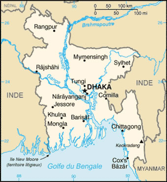 Carte des villes Bangladesh