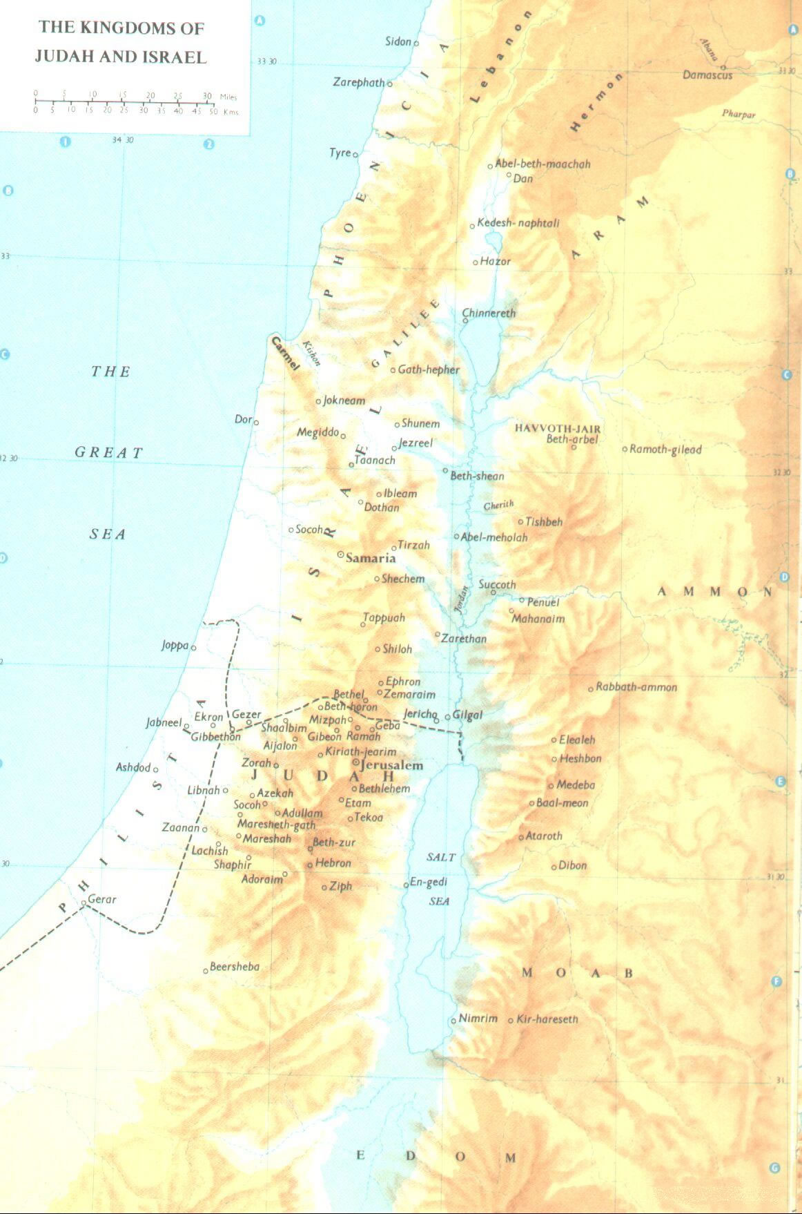 Carte des villes Israël